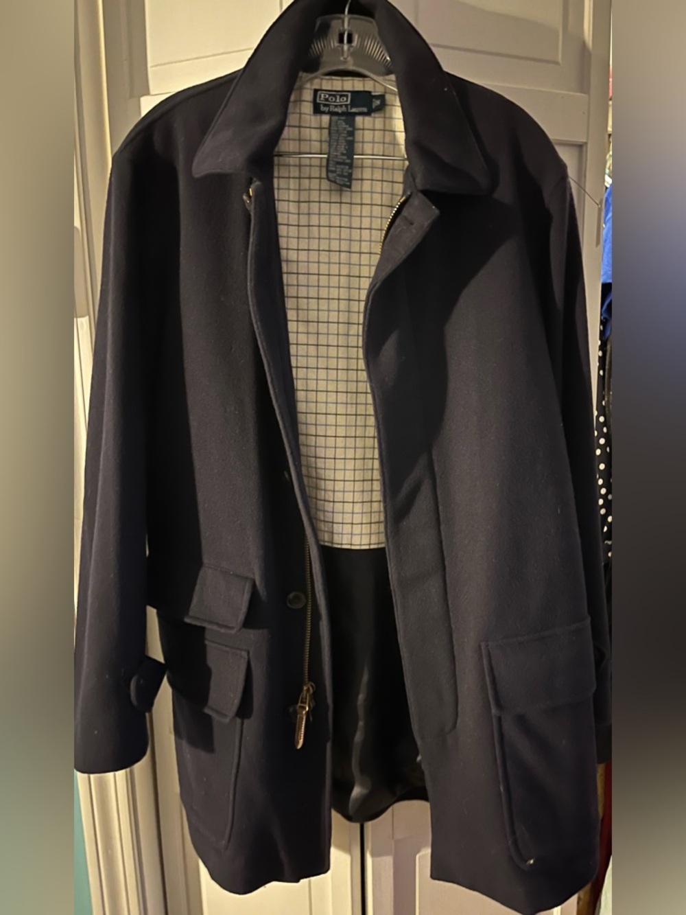 Polo Ralph Lauren Men's Black Wool Pea Coat Men’s Size Small